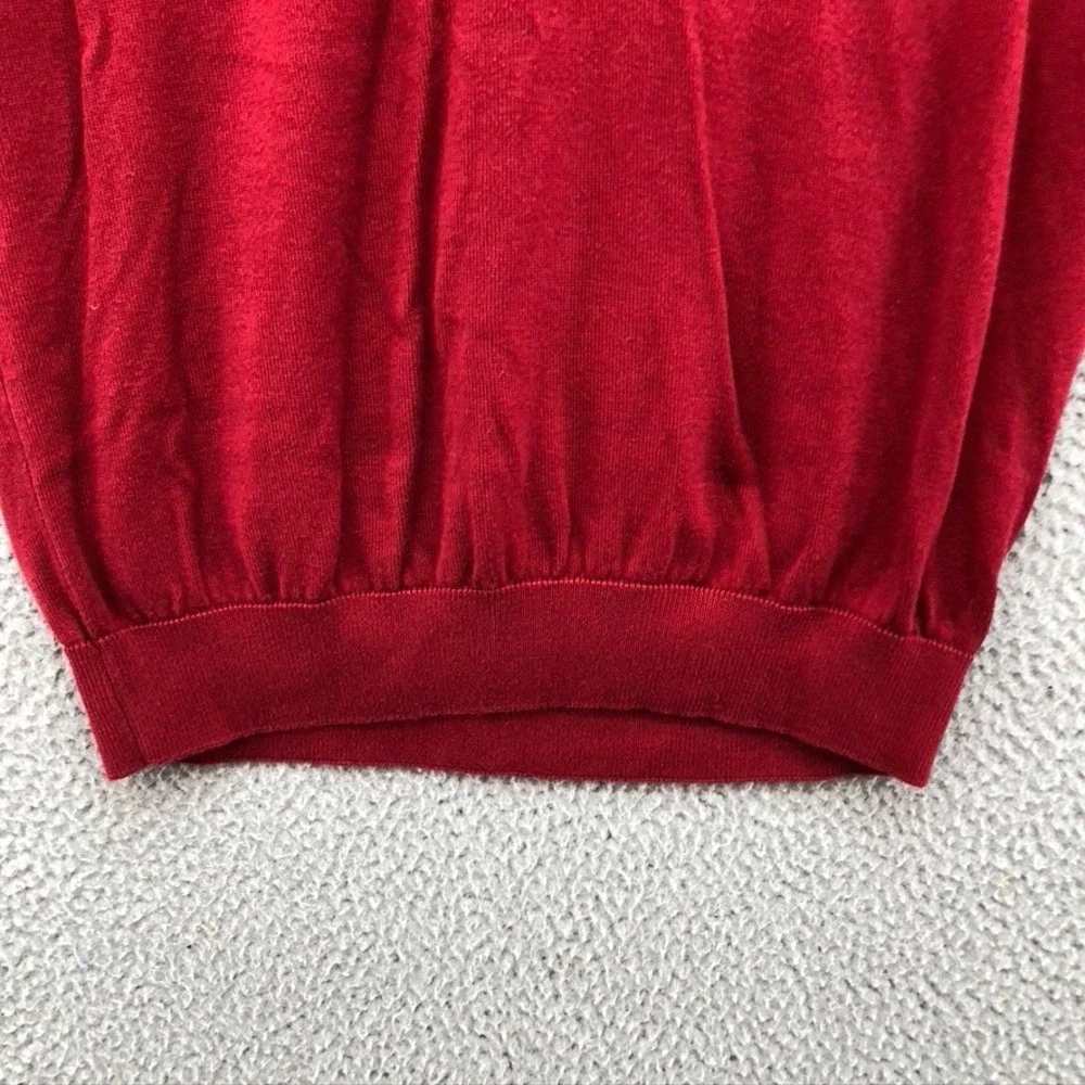 Lacoste Sweater Jumper Mens 5 US Large Deep Red V Neck Preppy‎ Academia Career